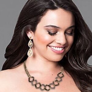 NWT Pavé & Mini Pearl Statement Necklace Gold-Tone